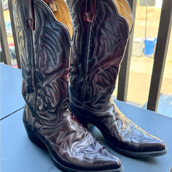 Men's Brown Leather Western Boots - Picture 1 of 5